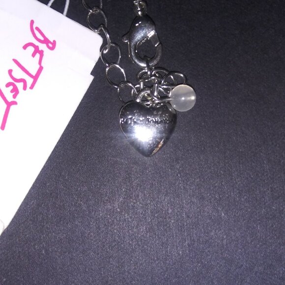 Betsey Johnson Pink Lipstick Bling Silver Metal Link Pendant Chain - Picture 3 of 5